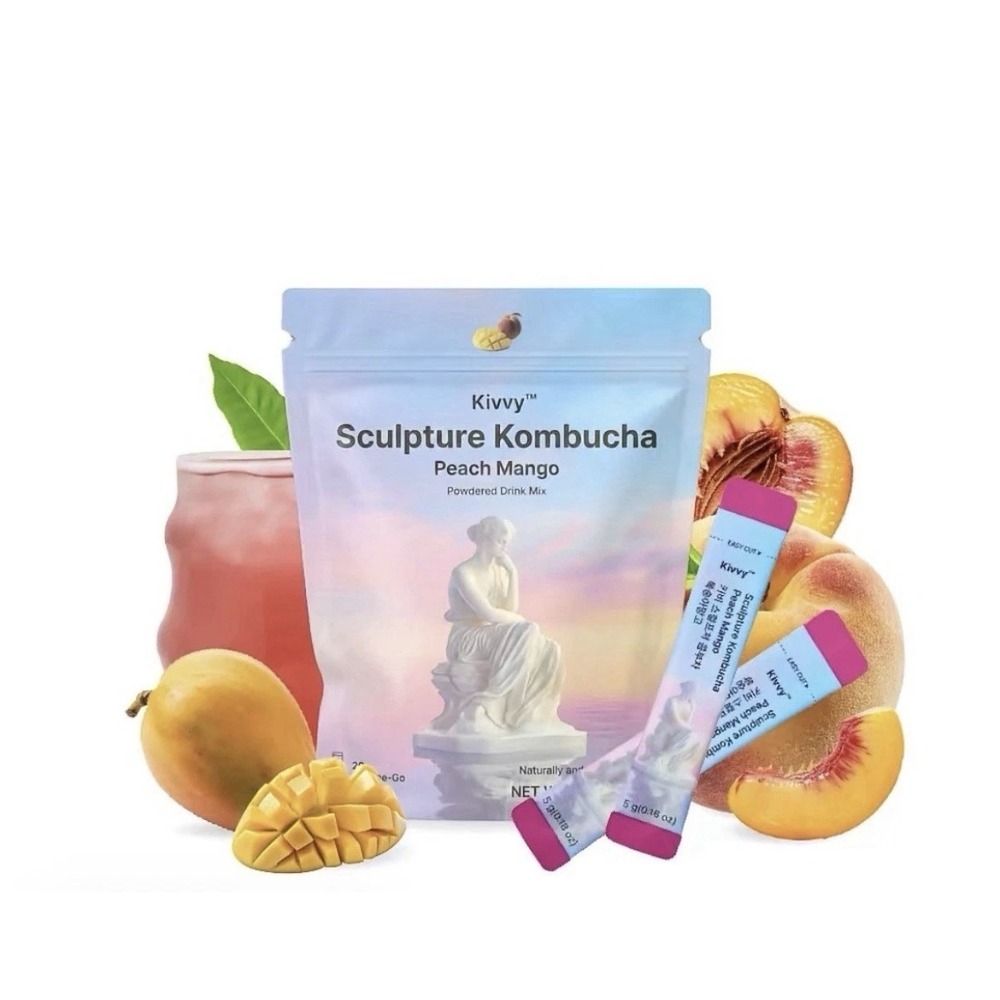 Kivvy Sculpture Kombucha Peach Mango - 20 Packets - Exp. 05/28